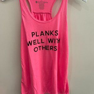 PURE BARRE Plank Well With Others Pink Tank